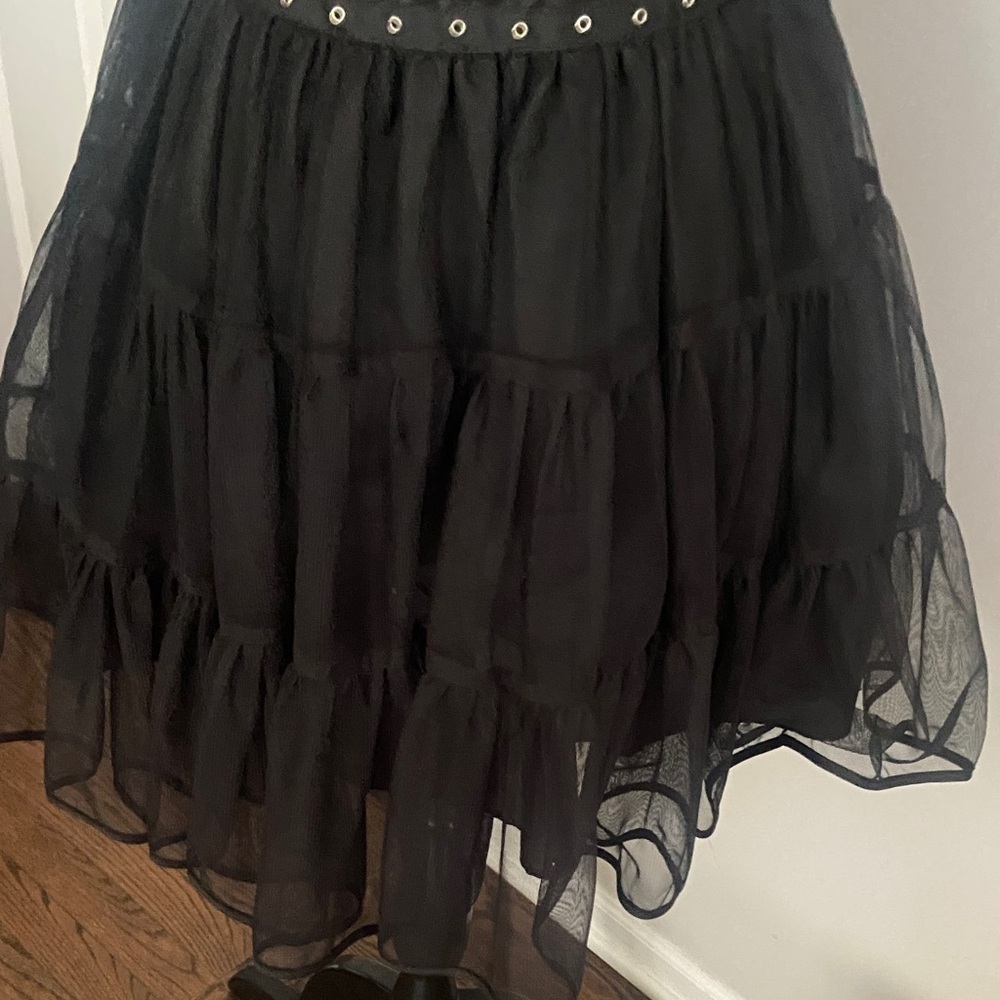 XOXO Black Studded gothic Mini Dress size-7 - Picture 3 of 8